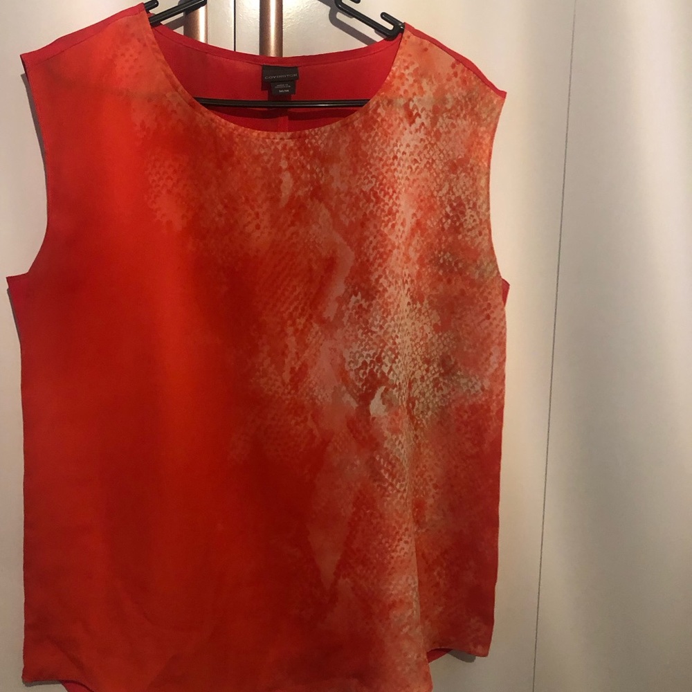 Coral sleeveless blouse